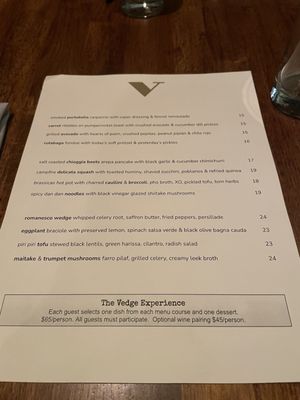 Menu photo 8 Vedge Philadelphia, PA