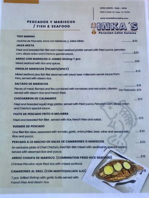 Menu photo 4 Inka's Tyler, TX