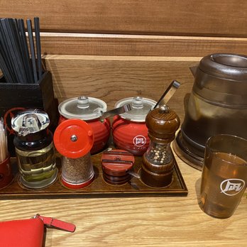 Ramen Nagi - Condiments on the table. - Ramen Near Me - Arcadia, California Ramen Nagi - Condiments on the table. - Ramen Near Me - Arcadia, California