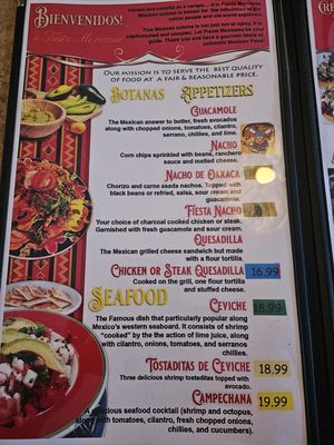 Menu photo 1 Fiesta Mexicana Oceanside, CA