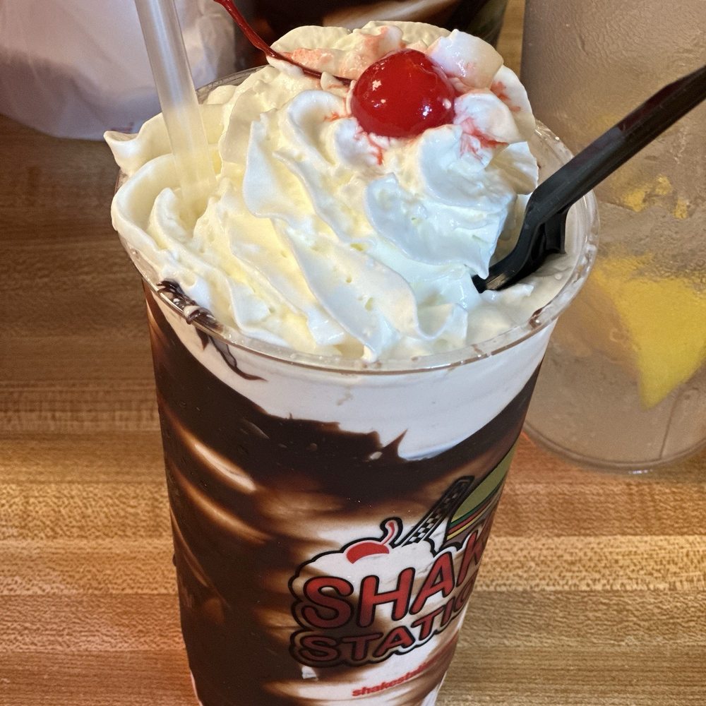 Shake Station - Large vanilla shake with hot fudge and marshmallow - American Near Me - Ellenton, Florida Shake Station - Large vanilla shake with hot fudge and marshmallow - American Near Me - Ellenton, Florida