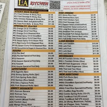 LA Kitchen - All menu prices as of today 10/29/2021 "constant price change without notice" FYI - Chinese Near Me - Fresno, California LA Kitchen - All menu prices as of today 10/29/2021 "constant price change without notice" FYI - Chinese Near Me - Fresno, California