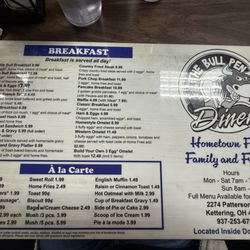 Bullpen - Breakfast menu