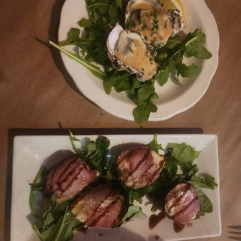 Brick & Fire Bistro - wood-oven roasted local oysters and figs in prosciutto - Mediterranean Near Me - Eureka, California