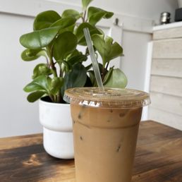 Lavender oat milk latte