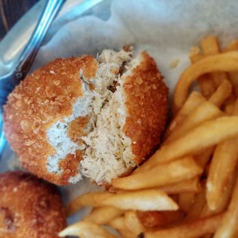 Sam's Chowder House - Inside crab cake - Seafood Near Me - Half Moon Bay, California Sam's Chowder House - Inside crab cake - Seafood Near Me - Half Moon Bay, California