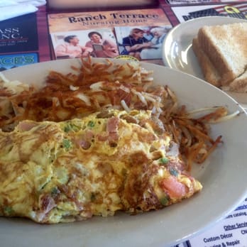 Steak & Eggs - Western omelet for hubby. Mine is veggie and add ham. Yum!!! - Breakfast & Brunch Near Me - Sapulpa, Oklahoma Steak & Eggs - Western omelet for hubby. Mine is veggie and add ham. Yum!!! - Breakfast & Brunch Near Me - Sapulpa, Oklahoma