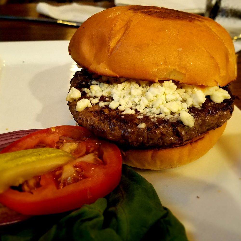 Hangar Bar & Grill - The Plane Kobe beef burger with blue cheese - American Near Me - San Jose, California Hangar Bar & Grill - The Plane Kobe beef burger with blue cheese - American Near Me - San Jose, California