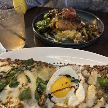 Bar Cicchetti By Fabio Viviani - Salmon (top); Taleggio pizza (bottom) - Italian Near Me - Columbus, Ohio Bar Cicchetti By Fabio Viviani - Salmon (top); Taleggio pizza (bottom) - Italian Near Me - Columbus, Ohio