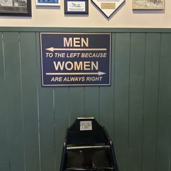 Home Plate Bar & Grill - Signs to the restrooms