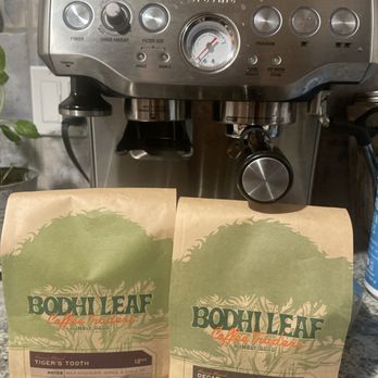 Bodhi Leaf Coffee Traders - My Breville with the House blend tiger's tooth used for the espresso's at bodhi leaf and house blend decaf - Coffee & Tea Near Me - Anaheim, California Bodhi Leaf Coffee Traders - My Breville with the House blend tiger's tooth used for the espresso's at bodhi leaf and house blend decaf - Coffee & Tea Near Me - Anaheim, California