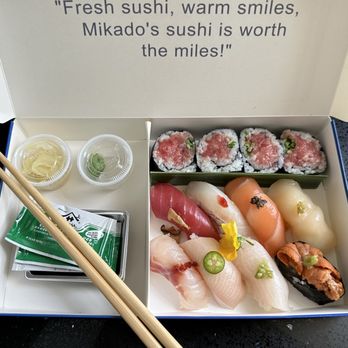 Mikado - Mikado Deluxe Set (8pc premium nigiri and Toro scallion roll) - Sushi Bars Near Me - Jamaica, New York Mikado - Mikado Deluxe Set (8pc premium nigiri and Toro scallion roll) - Sushi Bars Near Me - Jamaica, New York