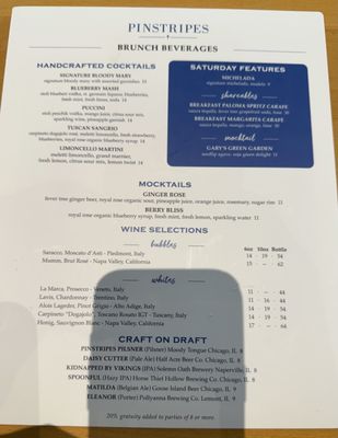 Menu photo 6 Pinstripes Oak Brook, IL