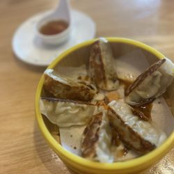 Mr Pan Ramen House - Pork Gyoza -- crispy, flavorful, and perfectly cooked.