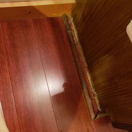 Cabinet trim in old bathroom completely detached from cabinet. "Bella Vista" Cabinet trim in old bathroom completely detached from cabinet. "Bella Vista"