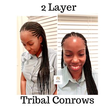 BraidsbyNachi - 2 layer tribal feed In Cornrows - Hair Stylists Near Me
