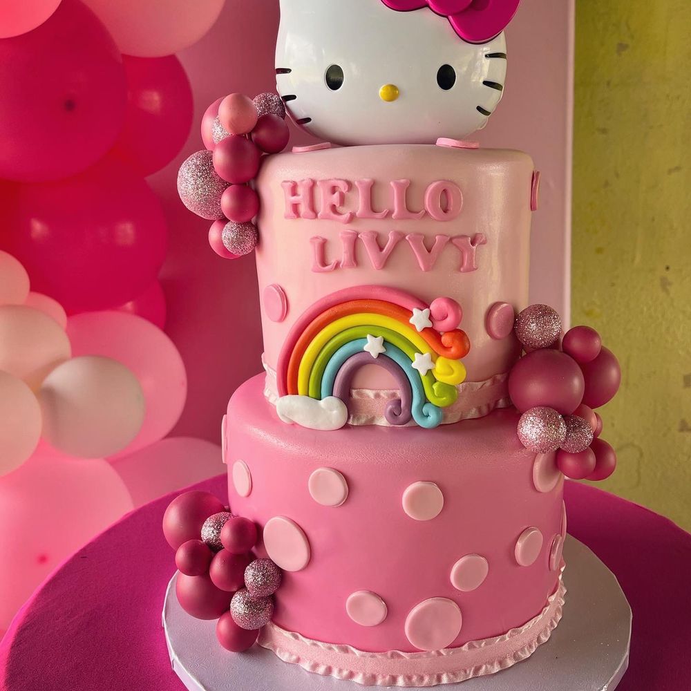 Divine Sweetss - Hello Kitty theme cake - Desserts Near Me Divine Sweetss - Hello Kitty theme cake - Desserts Near Me