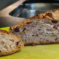 Old World Gourmet Market - Crumb of the Cranberry Nut baguette.