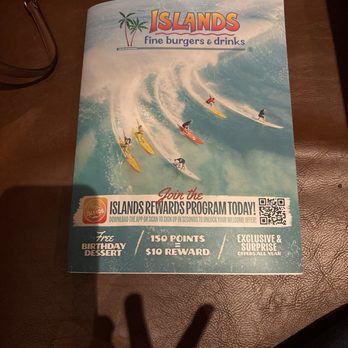 Islands Restaurant - Front of menu - Burgers Near Me - Huntington Beach, California