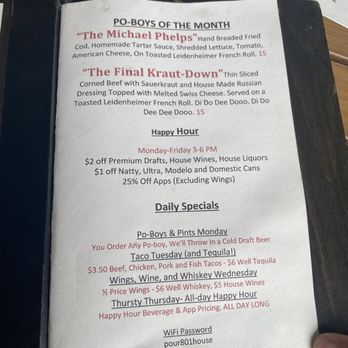 Parkway Pourhouse - Happy hour menu specials - Cajun/Creole Near Me - Chattanooga, Tennessee Parkway Pourhouse - Happy hour menu specials - Cajun/Creole Near Me - Chattanooga, Tennessee