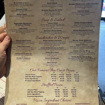 Papa Joe’s  - Menu - July 2022 - Pizza Near Me - Lockport, Illinois
