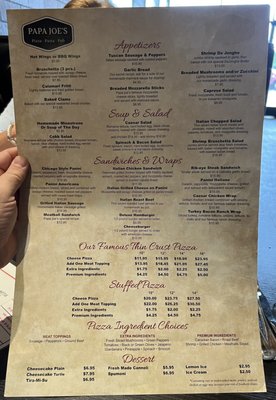 Menu photo 2 Papa Joe’s  Lockport, IL