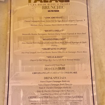 Palace Bar - Brunch menu - Gay Bars Near Me - Miami Beach, Florida