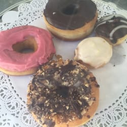 The Hole Donuts - Offerings at the Fresh Market of Hyde Park on 3.6.16 (behind glass)