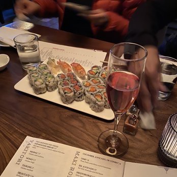 Zeppelin - Spicy tuna roll, salmon roll, shrimp, champagne rose - Sushi Bars Near Me - Washington, DC, District of Columbia Zeppelin - Spicy tuna roll, salmon roll, shrimp, champagne rose - Sushi Bars Near Me - Washington, DC, District of Columbia