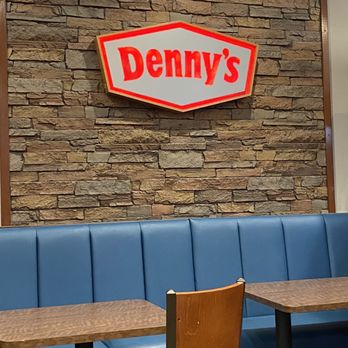 Denny's - a restaurant with blue booths and a sign that says denny's - Diners Near Me - Irvine, California