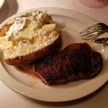 Jack's Grill - Baked potato and medium rare NY steak galore. - Steakhouses Near Me - Redding, California