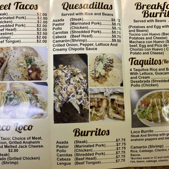 Master Taco - Menu - Mexican Near Me - Surprise, Arizona