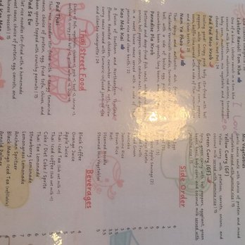 Sistory - Back side menu - Thai Near Me - Albany, California