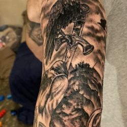 Skeleton Skin Tattoo - Viking Battlescene