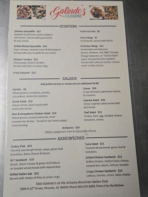 Menu photo 3 Galindo's Cuisine Phoenix, AZ