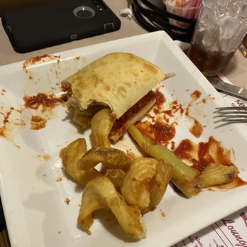 Mario's Restaurant & Lounge - Banana pepper sandwich, weird fries, the actual banana peppers were okay. - Pizza Near Me - Weirton, West Virginia