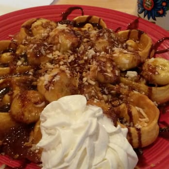 Dixie Cream Cafe - DC Belgian Waffle Dark chocolate & banana over a belgian waffle. Incredible! - Coffee & Tea Near Me - Windermere, Florida
