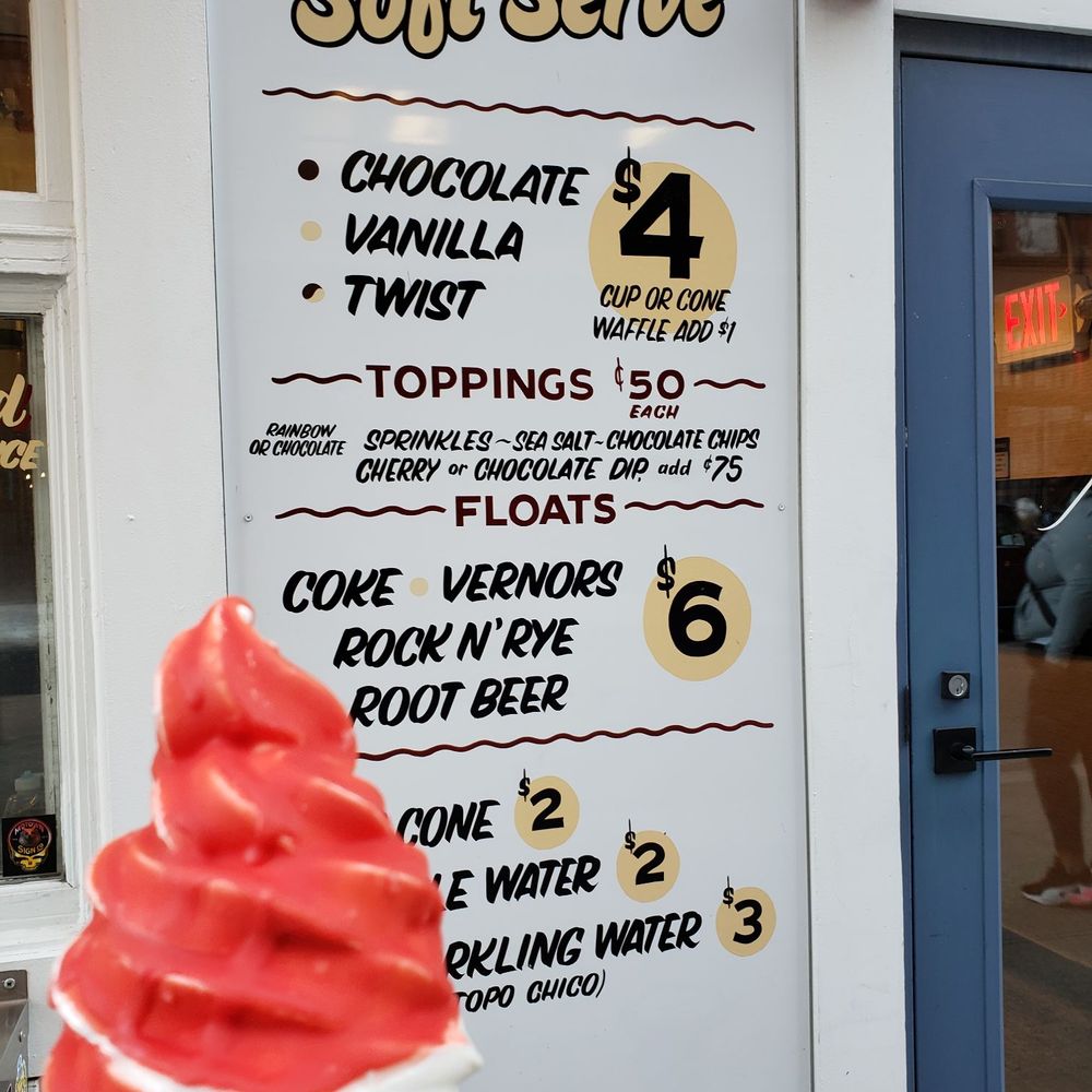 Huddle Soft Serve - Reminiscent of my childhood days.. CHERRY DIPPED SOFT SERVE CONE! - Ice Cream & Frozen Yogurt Near Me - Detroit, Michigan
