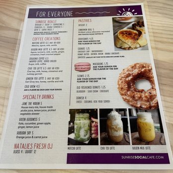 Sunrise Social - Drink menu - Breakfast & Brunch Near Me - Uniontown, Ohio
