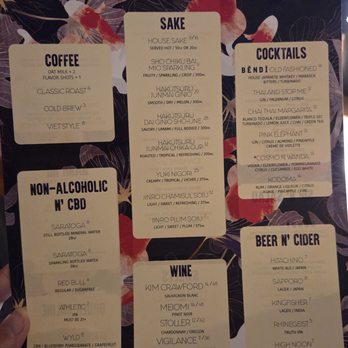 Bendi Wok N' Bar - drink menu - Tapas/Small Plates Near Me - New Albany, Ohio Bendi Wok N' Bar - drink menu - Tapas/Small Plates Near Me - New Albany, Ohio