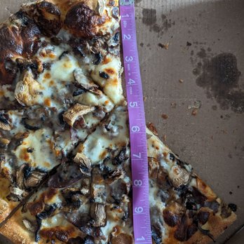 Domino's Pizza - Med Philly cheese steak pizza (no onions or peppers). My medium measured 11" not 12" as advertised. Loss of 18"sq - Pizza Near Me - Ferndale, Washington Domino's Pizza - Med Philly cheese steak pizza (no onions or peppers). My medium measured 11" not 12" as advertised. Loss of 18"sq - Pizza Near Me - Ferndale, Washington