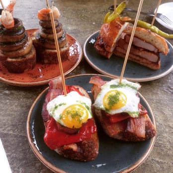 Bar Raval - MUST TRY : Cojunato , adobo pork and mushroom tower - Spanish Near Me - Toronto, Ontario Bar Raval - MUST TRY : Cojunato , adobo pork and mushroom tower - Spanish Near Me - Toronto, Ontario