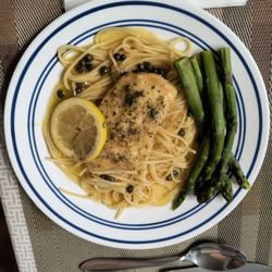 Chicken picatta  Angel Hair Pasta
