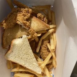 DQ Grill & Chill - Chicken strips, fries, and Texas toast! No gravy!! All cold!