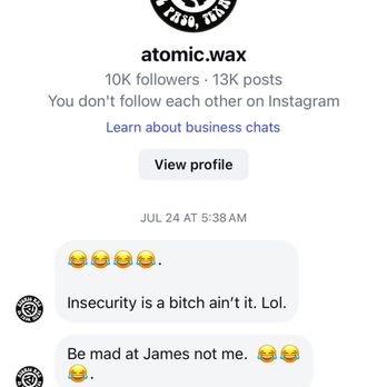 Atomic Wax - Very disturbed man. Acts like a victim when these are clearly his messages. Now threatening a cease and desist. - Antiques Near Me - El Paso, Texas