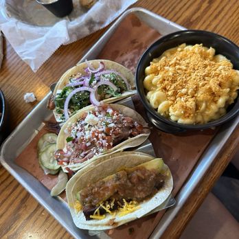 Revolution Barbeque - Pork Belly Taco Pulled Pork Taco Chicken Taco Mac & Cheese - Barbeque Near Me - Lafayette, Indiana
