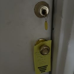 Marlborough Trails Apartments and Townhomes - maintenance key left in door for who knows how long.
