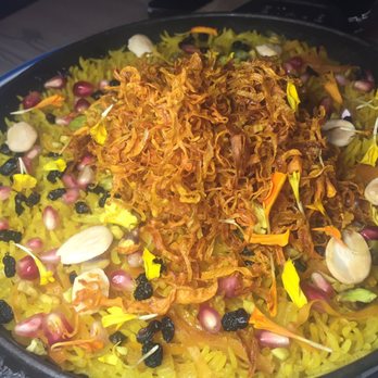 Byblos Miami - SWEET JEWELED RICE Carrot + Saffron + Barberries + Almonds - Mediterranean Near Me - Miami Beach, Florida