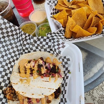 Tequilas on The Gulf Coast - two tacos and chips - Casinos Near Me - Biloxi, Mississippi Tequilas on The Gulf Coast - two tacos and chips - Casinos Near Me - Biloxi, Mississippi