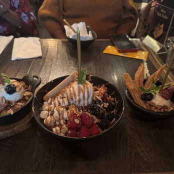 Barn Joo 35 - Bread pudding with Ice cr3am and nuts, bowl of shaved ice with yummy toppings etc - Korean Near Me - New York, New York Barn Joo 35 - Bread pudding with Ice cr3am and nuts, bowl of shaved ice with yummy toppings etc - Korean Near Me - New York, New York